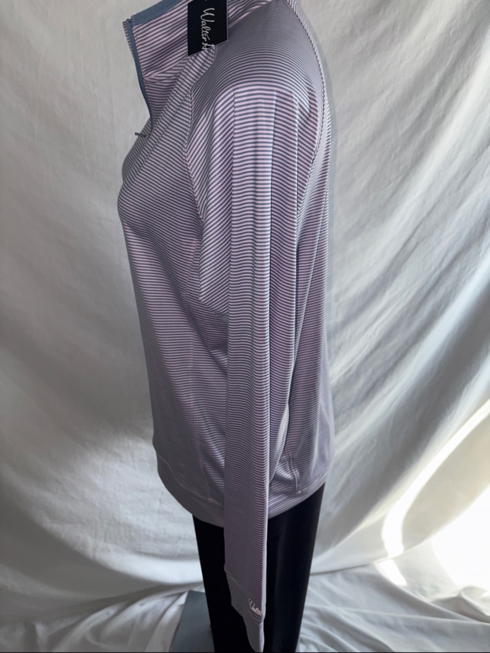 Walter Hagen Light Purple Striped Long Sleeve Golf Top